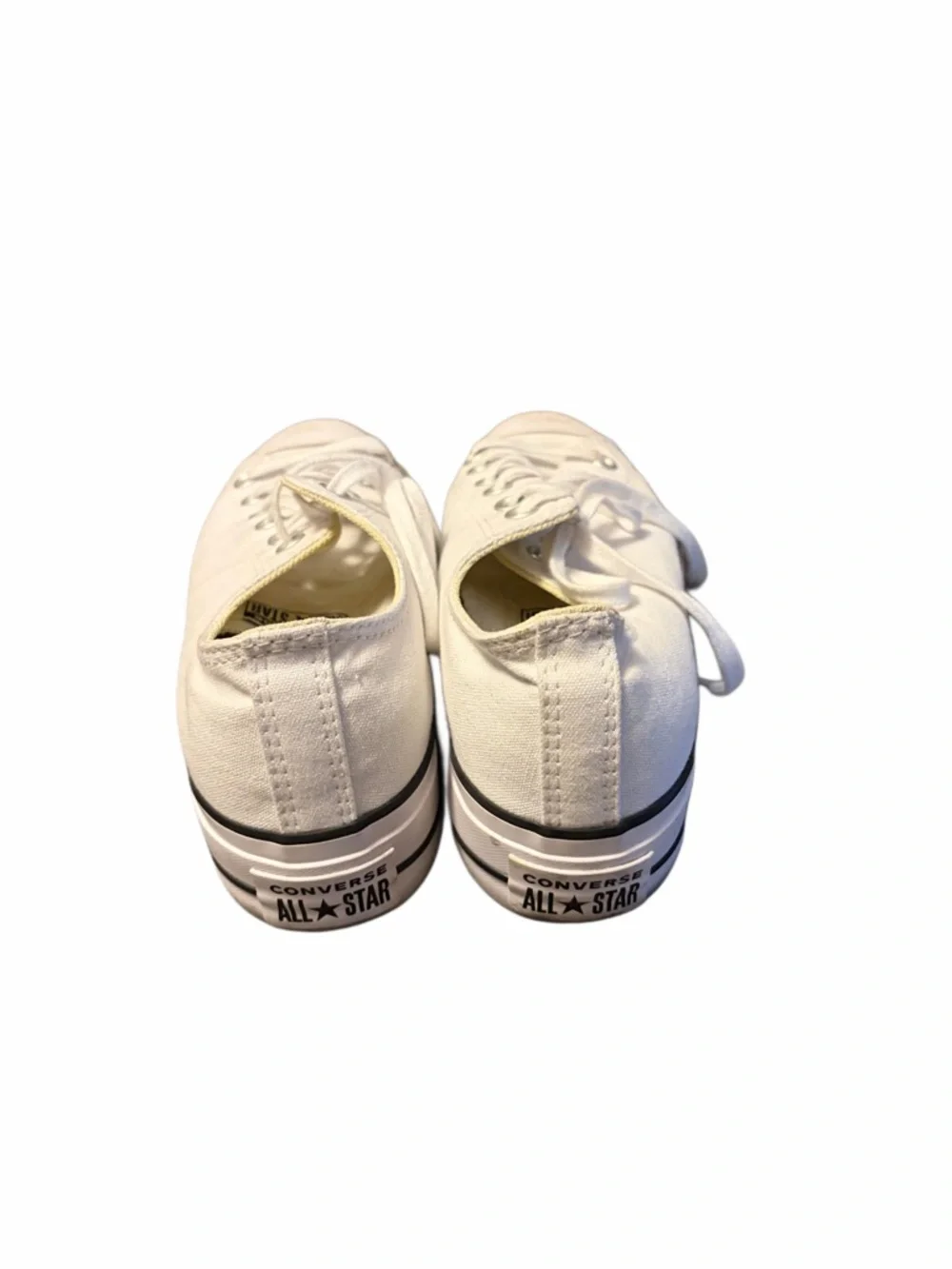 Converse Women's White/Black Low Top Platform Sneakers - Picture 6 of 8